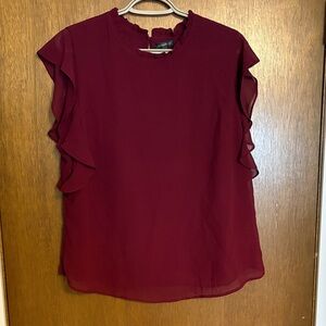 Dynamite Deep Red Ruffle Sleeve Blouse